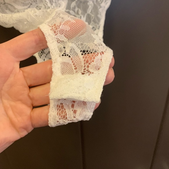 NanaMacs “You’ll Think of Me Shirred Lace Bodysuit” in Ivory/Nude - Picture 6 of 9